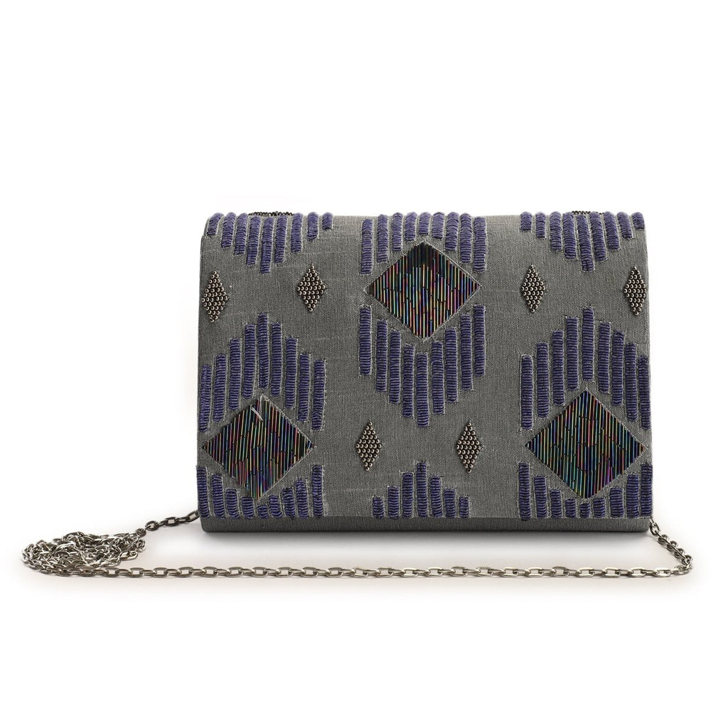 Blue Mosaic Clutch The Purple Sack - Fabilicious Fashion