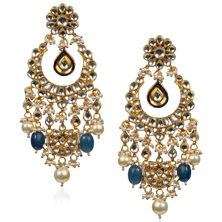 Blue Small Stone Necklace Set Riana by Shikha Jindal - Fabilicious Fashion