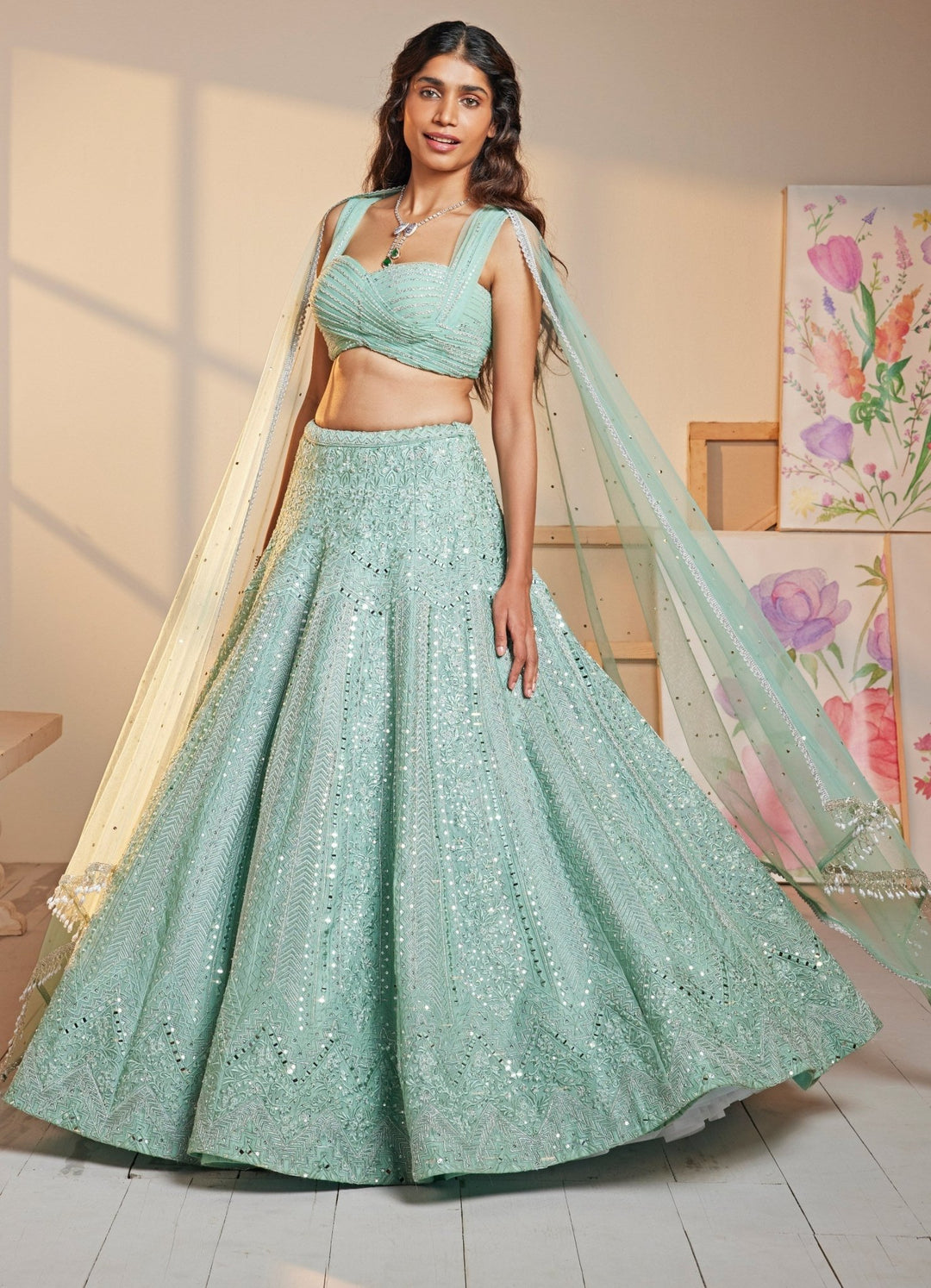 Blue Summer Lehenga Set Chamee n Palak - Fabilicious Fashion