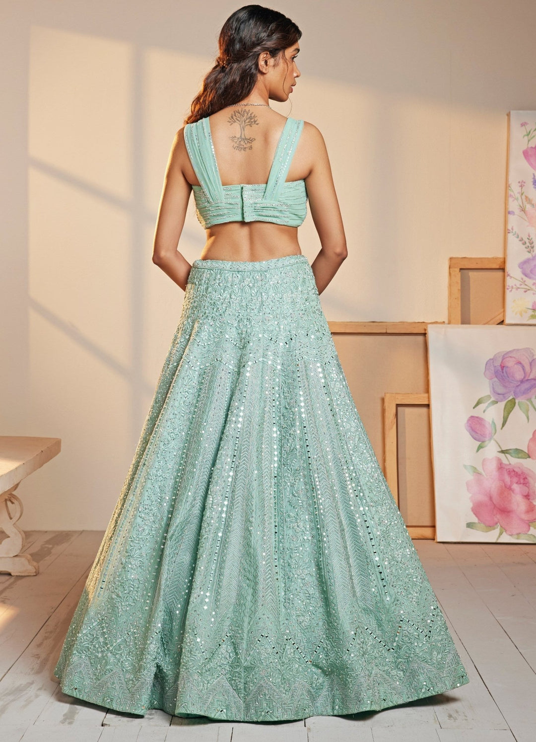 Blue Summer Lehenga Set Chamee n Palak - Fabilicious Fashion