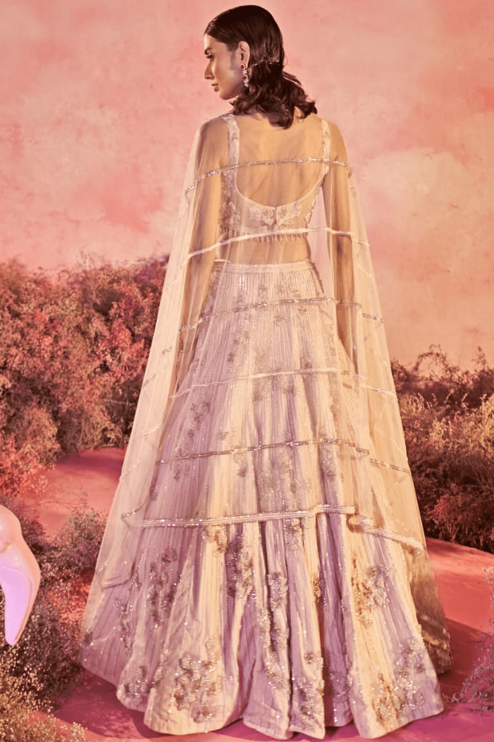 Blush Pink Embroidered Lehenga Set Parul Gandhi - Fabilicious Fashion