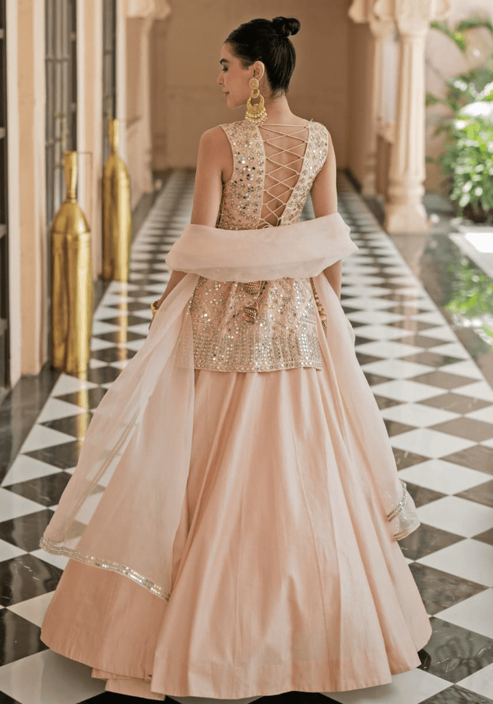 Blush Pink Kurta Lehenga Set Esha Koul - Fabilicious Fashion