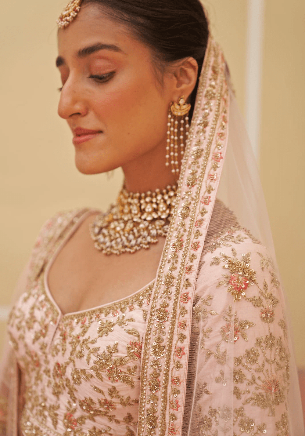Blush Pink Silk Embroidered Bridal Lehenga Angad Singh - Fabilicious Fashion