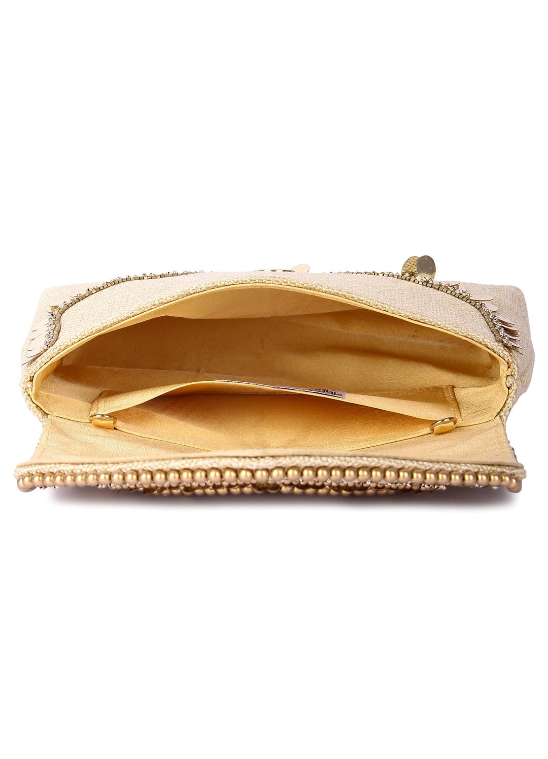 Boho Gold Beige Clutch The Purple Sack - Fabilicious Fashion