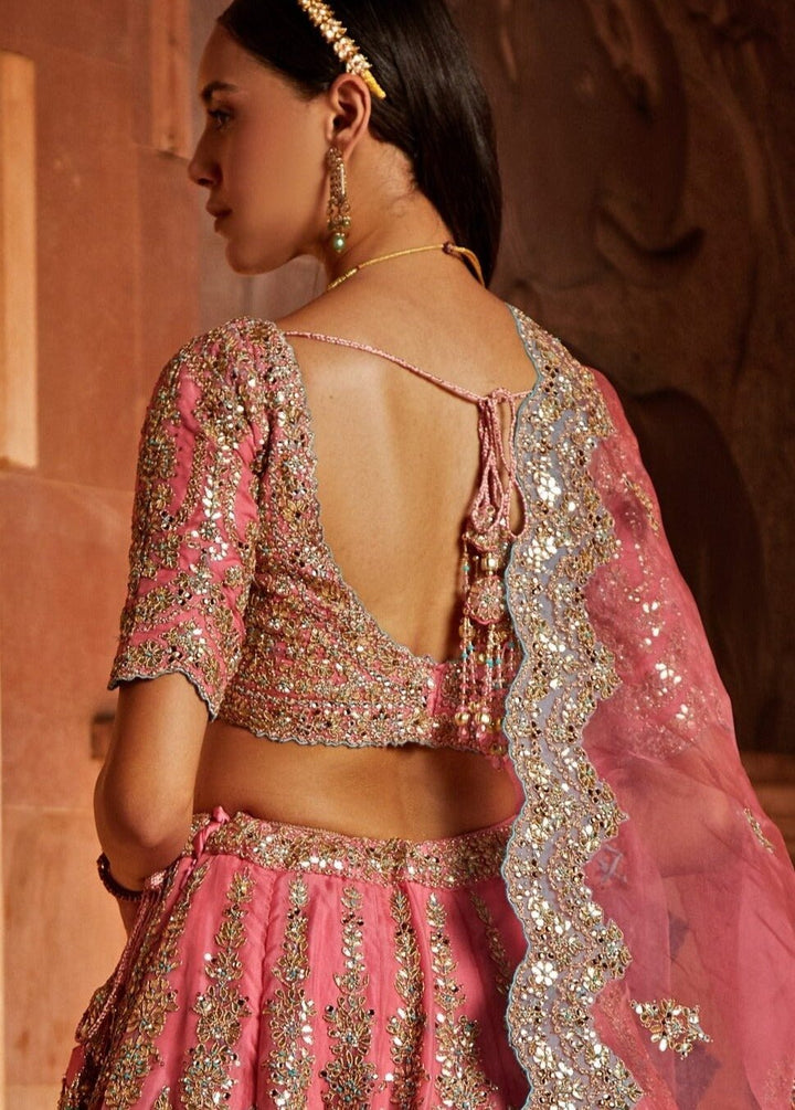 Bubble Gum Pink Organza Lehenga Set Nitika Gujral - Fabilicious Fashion