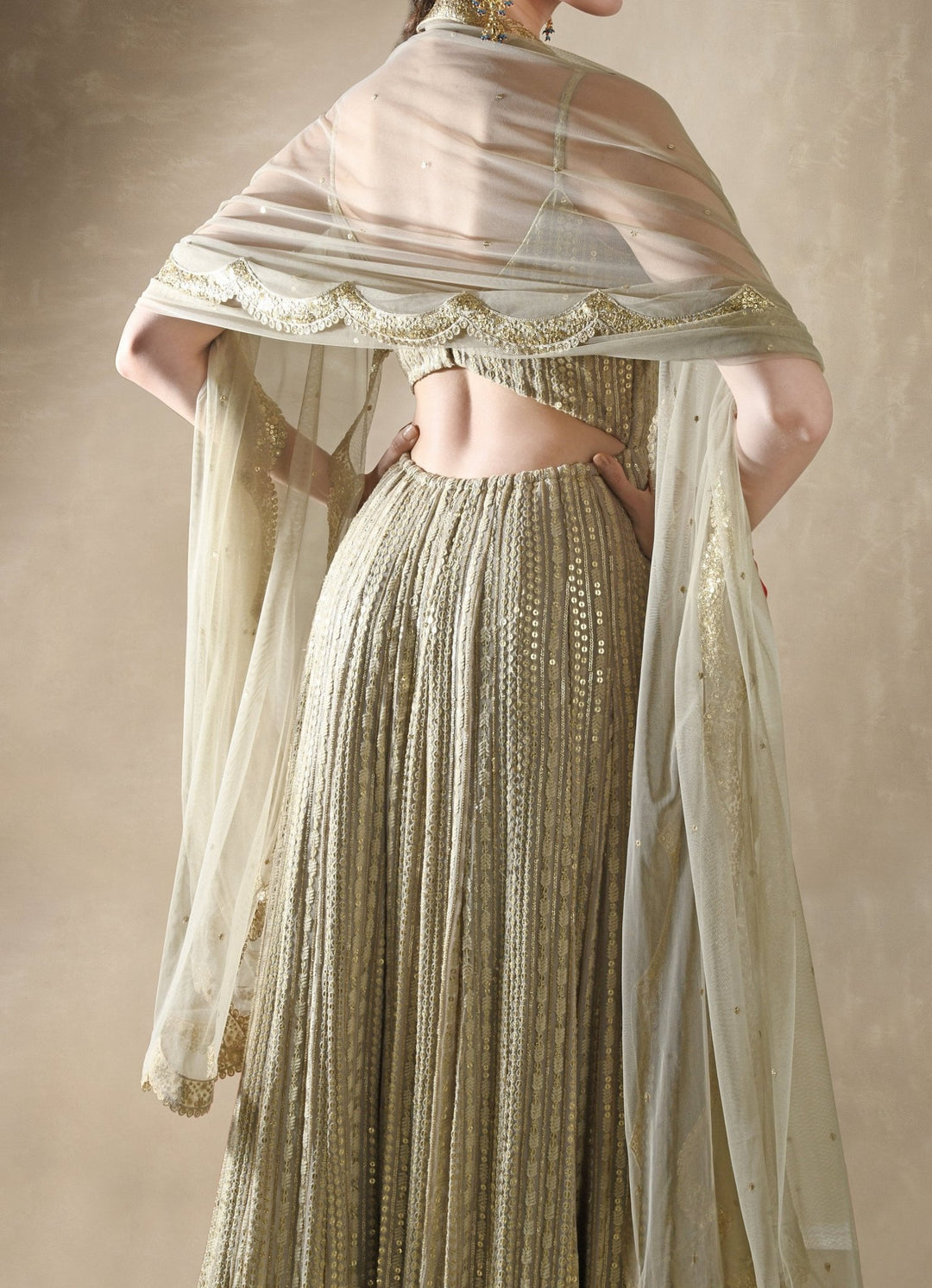 Champagne Gold Anarkali Gown Renee - Fabilicious Fashion