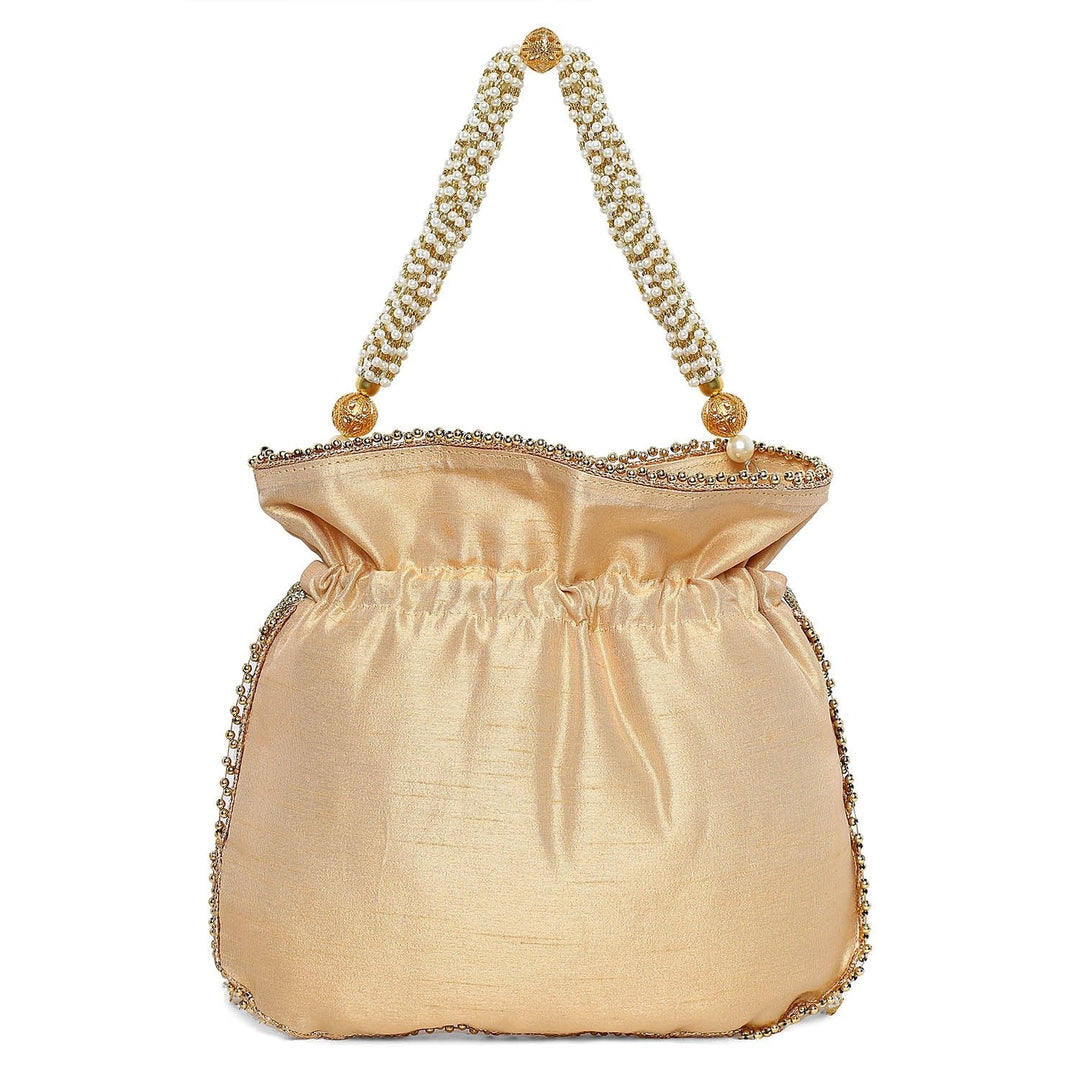 Champagne Gold Pearl Potli The Purple Sack - Fabilicious Fashion