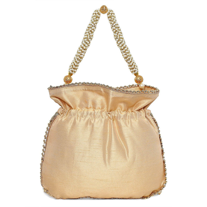 Champagne Gold Pearl Potli The Purple Sack - Fabilicious Fashion