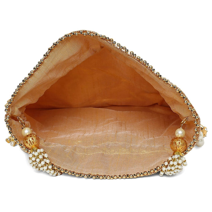 Champagne Gold Pearl Potli The Purple Sack - Fabilicious Fashion