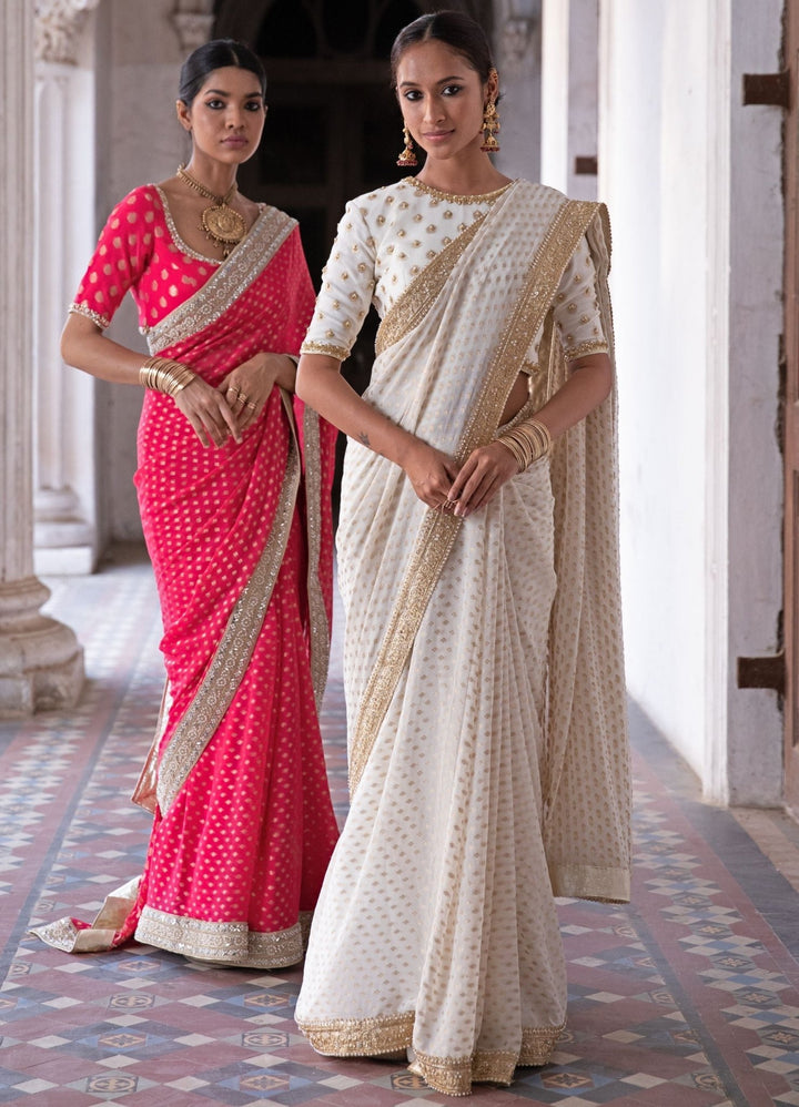 Chandni Ivory Saree Set Renee - Fabilicious Fashion