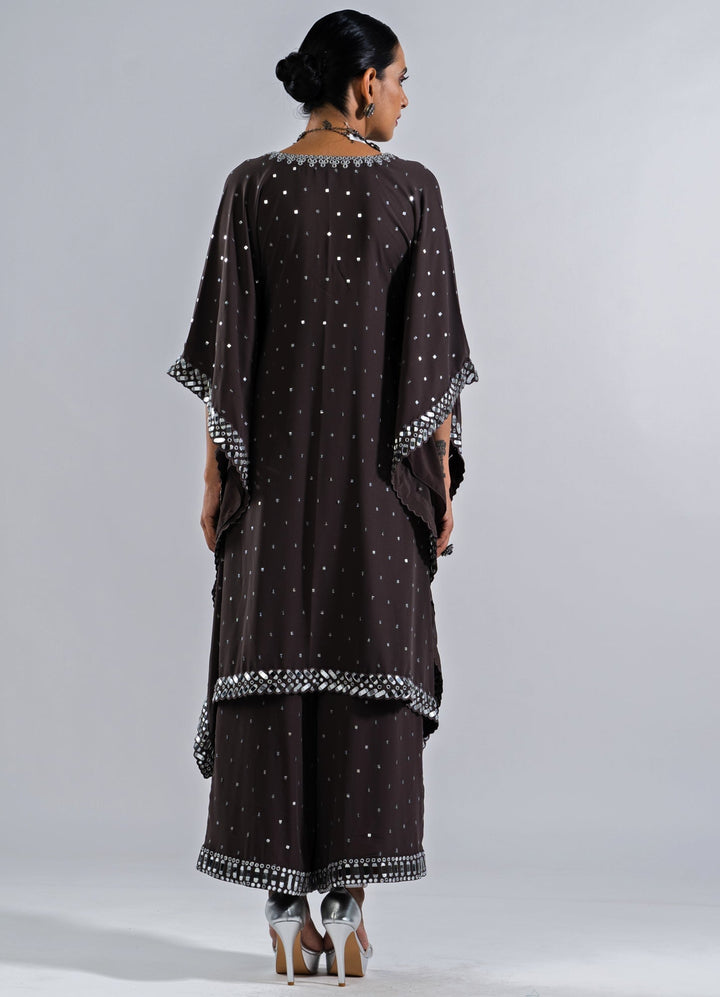 Charcoal Grey Kaftan Set Vvani by Vani Vats - Fabilicious Fashion