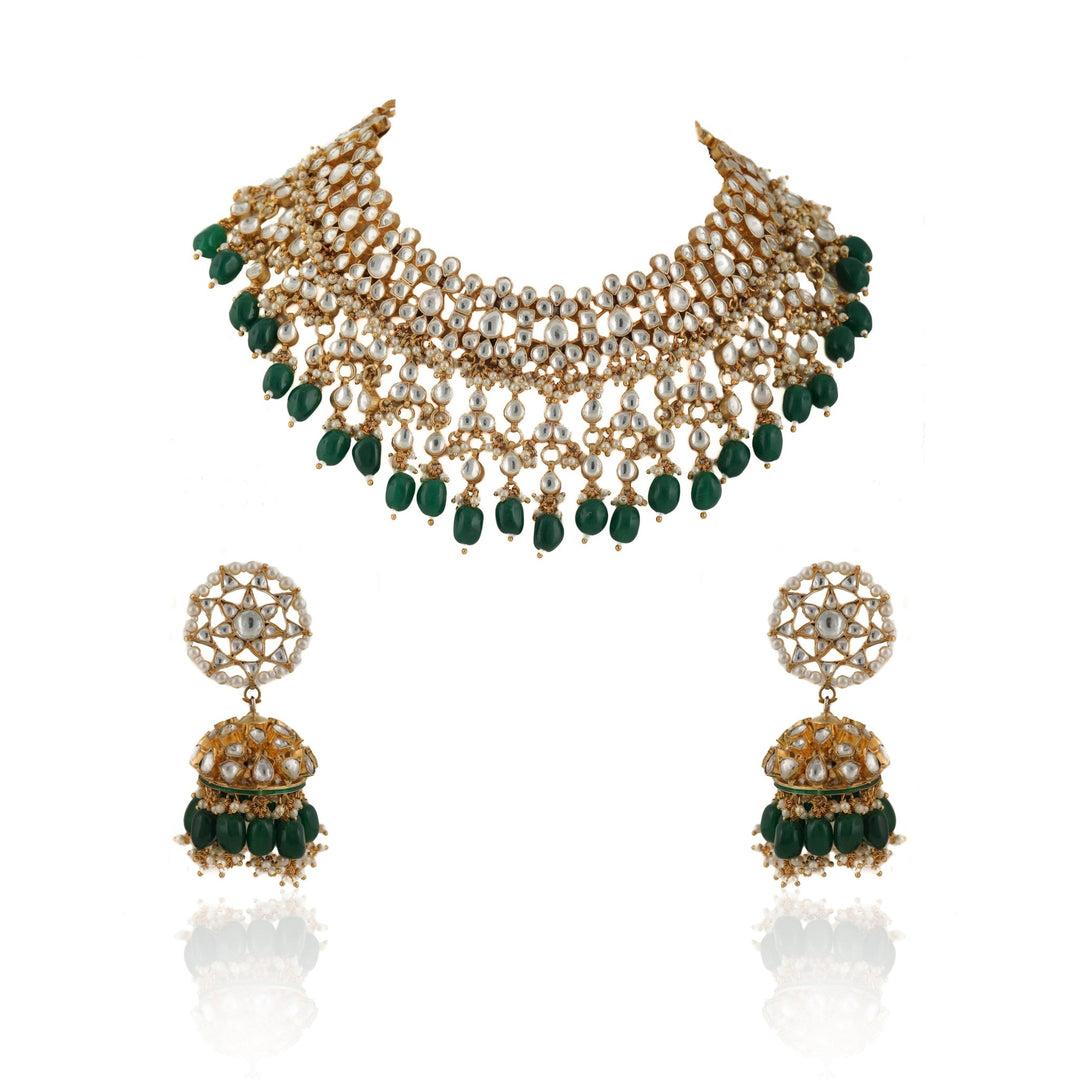 Choker Set With Star Shaped Jhumki Riana by Shikha Jindal - Fabilicious Fashion