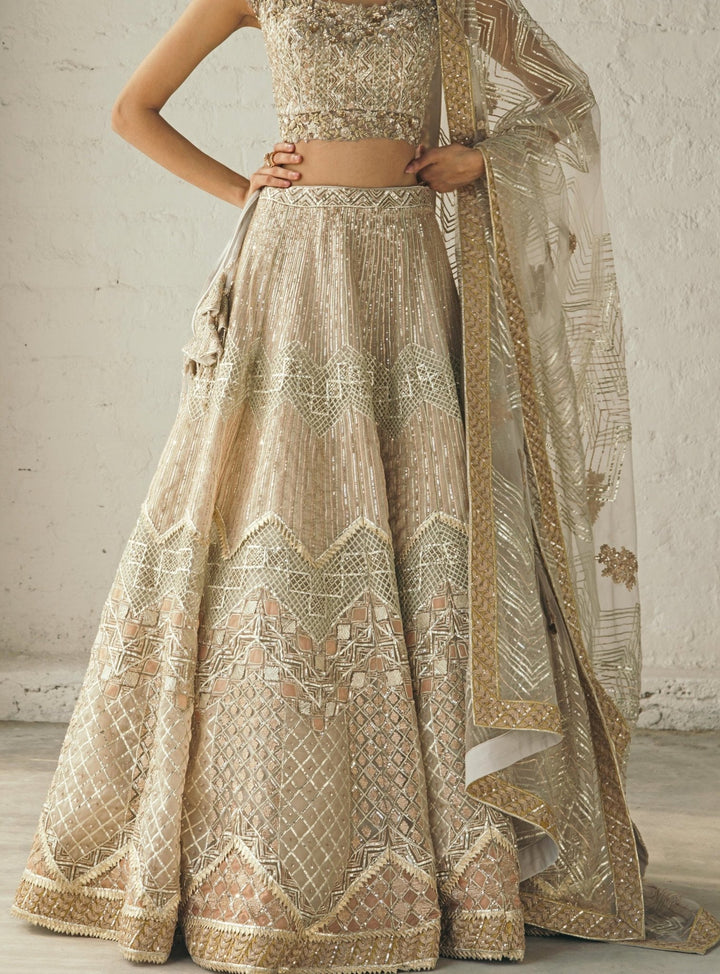 Cinnamon Shimmer Lehenga Set Studio Iris - Fabilicious Fashion