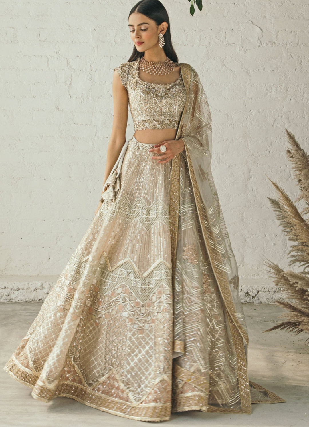 Cinnamon Shimmer Lehenga Set Studio Iris - Fabilicious Fashion