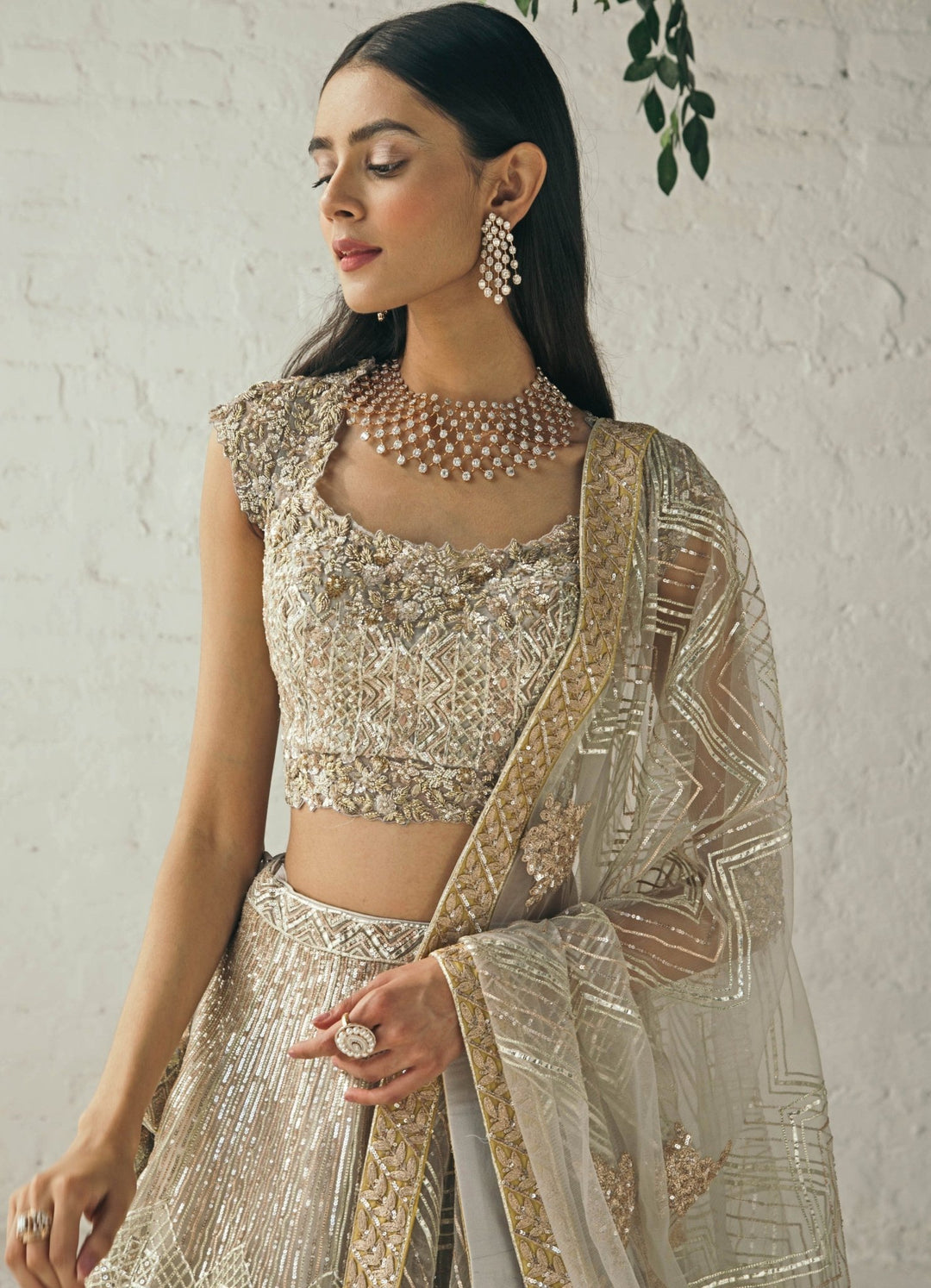 Cinnamon Shimmer Lehenga Set Studio Iris - Fabilicious Fashion