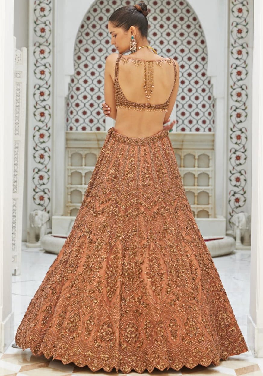 Copper Bridal Lehenga Set Nitika Gujral - Fabilicious Fashion