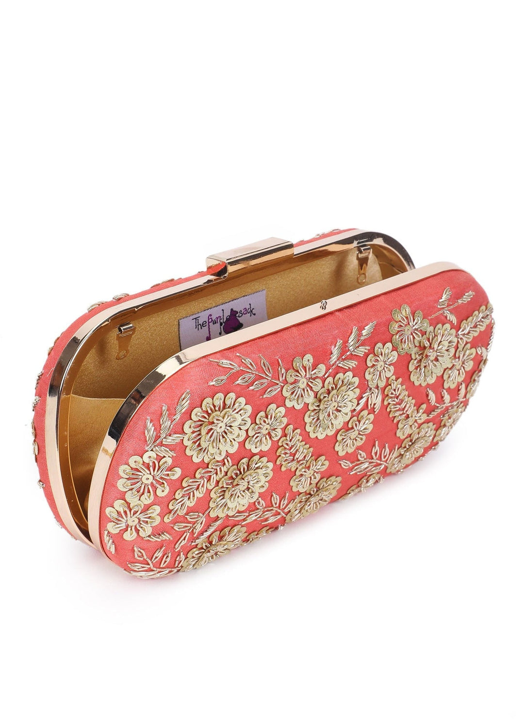 Coral Garden Clutch The Purple Sack - Fabilicious Fashion