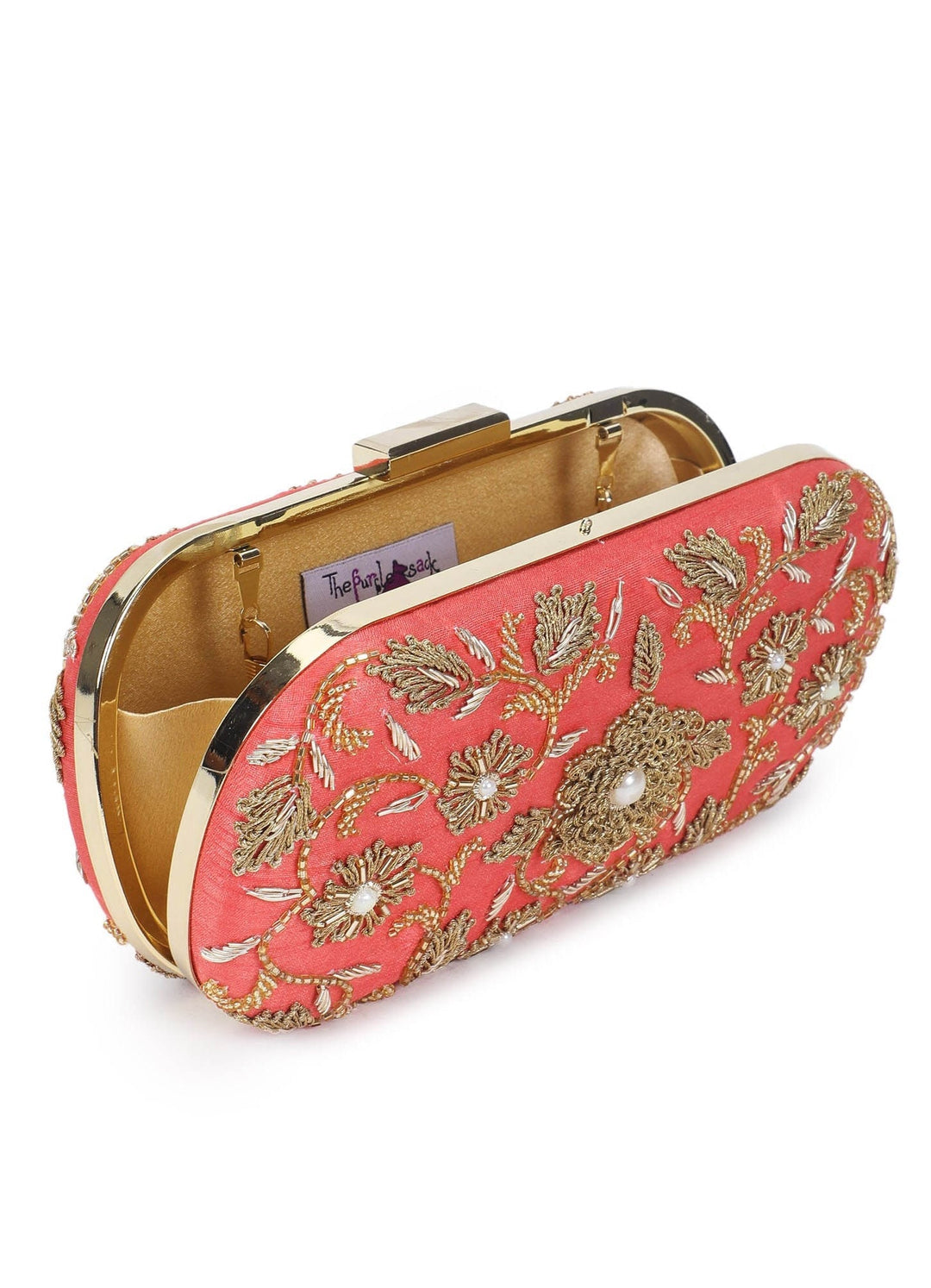 Coralicious Flower Clutch The Purple Sack - Fabilicious Fashion