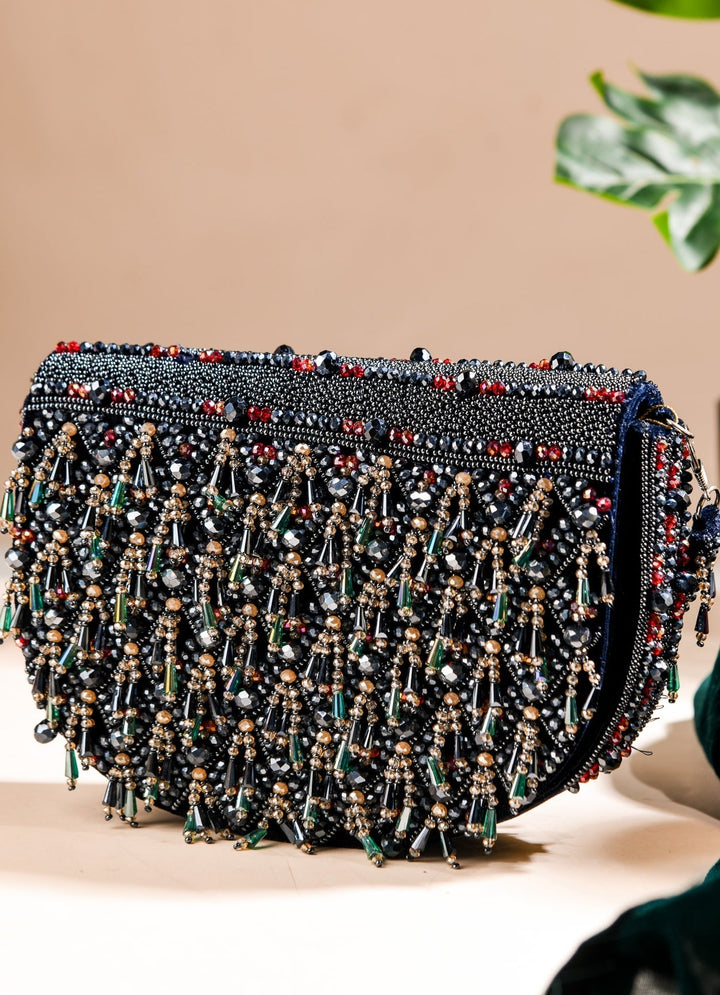 Dark Blue Zayena Clutch The Purple Sack - Fabilicious Fashion
