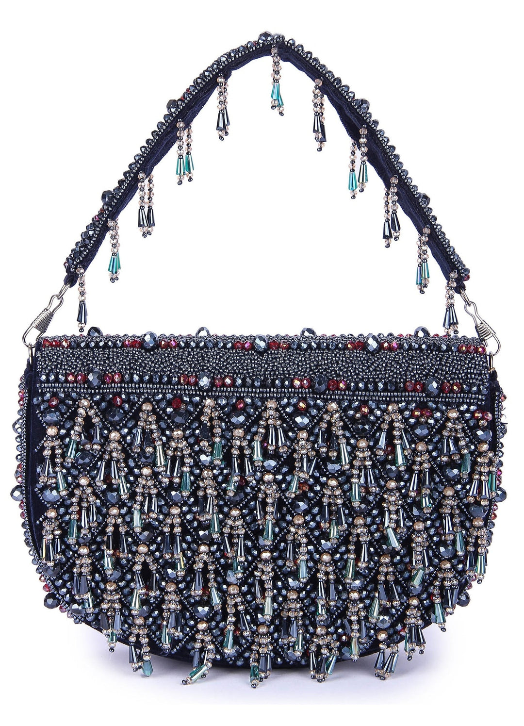 Dark Blue Zayena Clutch The Purple Sack - Fabilicious Fashion