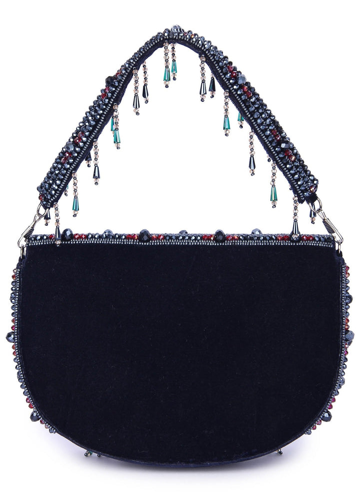 Dark Blue Zayena Clutch The Purple Sack - Fabilicious Fashion