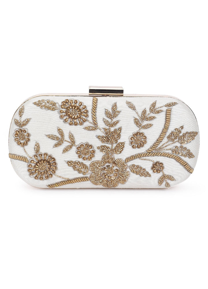 Dazzling Beige Clutch The Purple Sack - Fabilicious Fashion