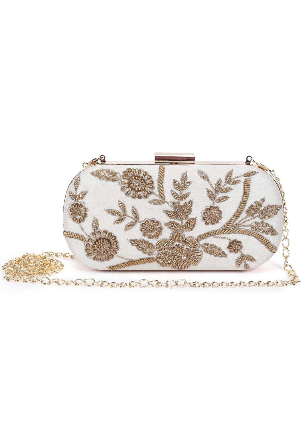 Dazzling Beige Clutch The Purple Sack - Fabilicious Fashion