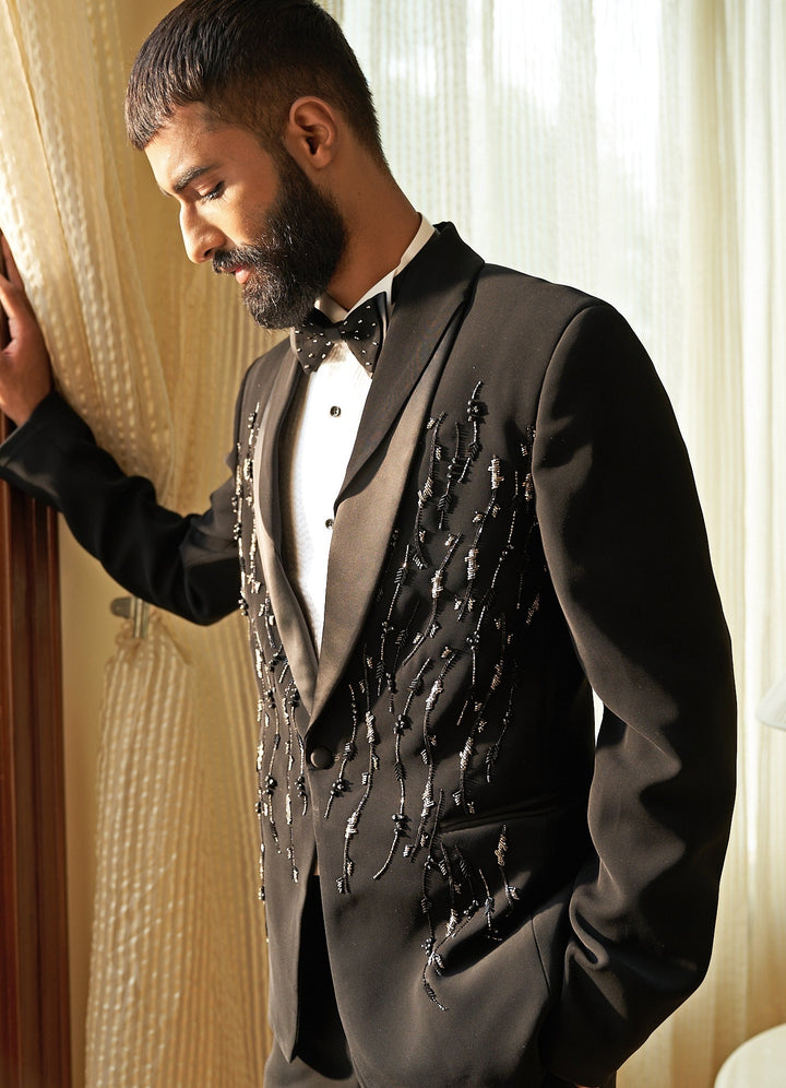 Dazzling Tuxedo Set Contrast by Parth - Fabilicious Fashion