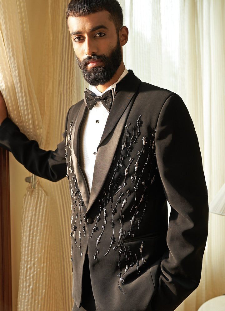 Dazzling Tuxedo Set Contrast by Parth - Fabilicious Fashion