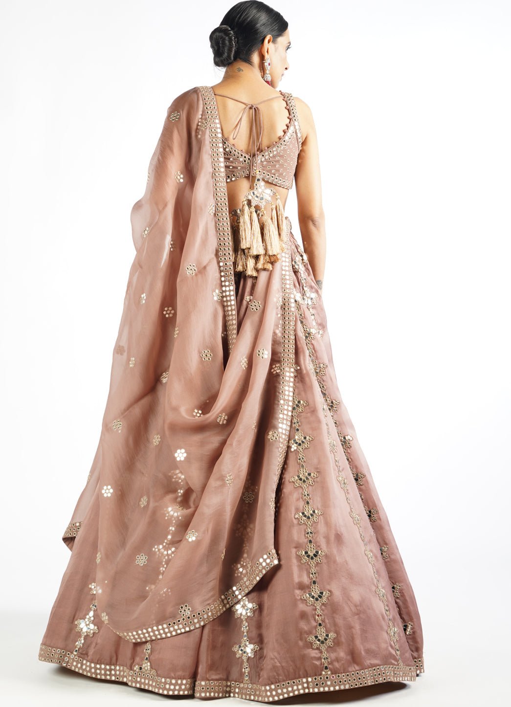 Deep Beige Chandelier Drop Lehenga Set Vvani by Vani Vats - Fabilicious Fashion