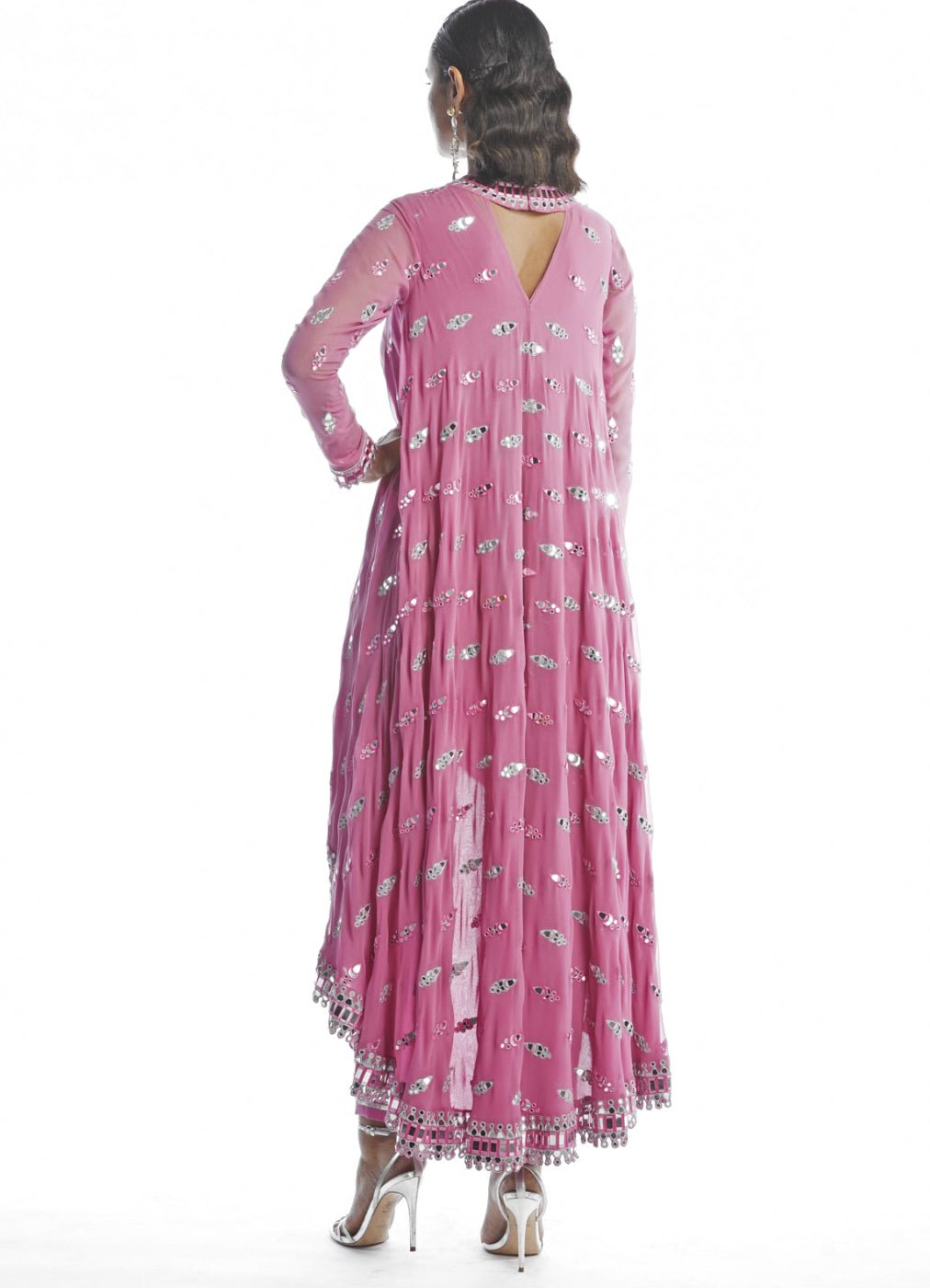 Deep Blush Pink Assymetrical Kurta Set Vvani by Vani Vats - Fabilicious Fashion