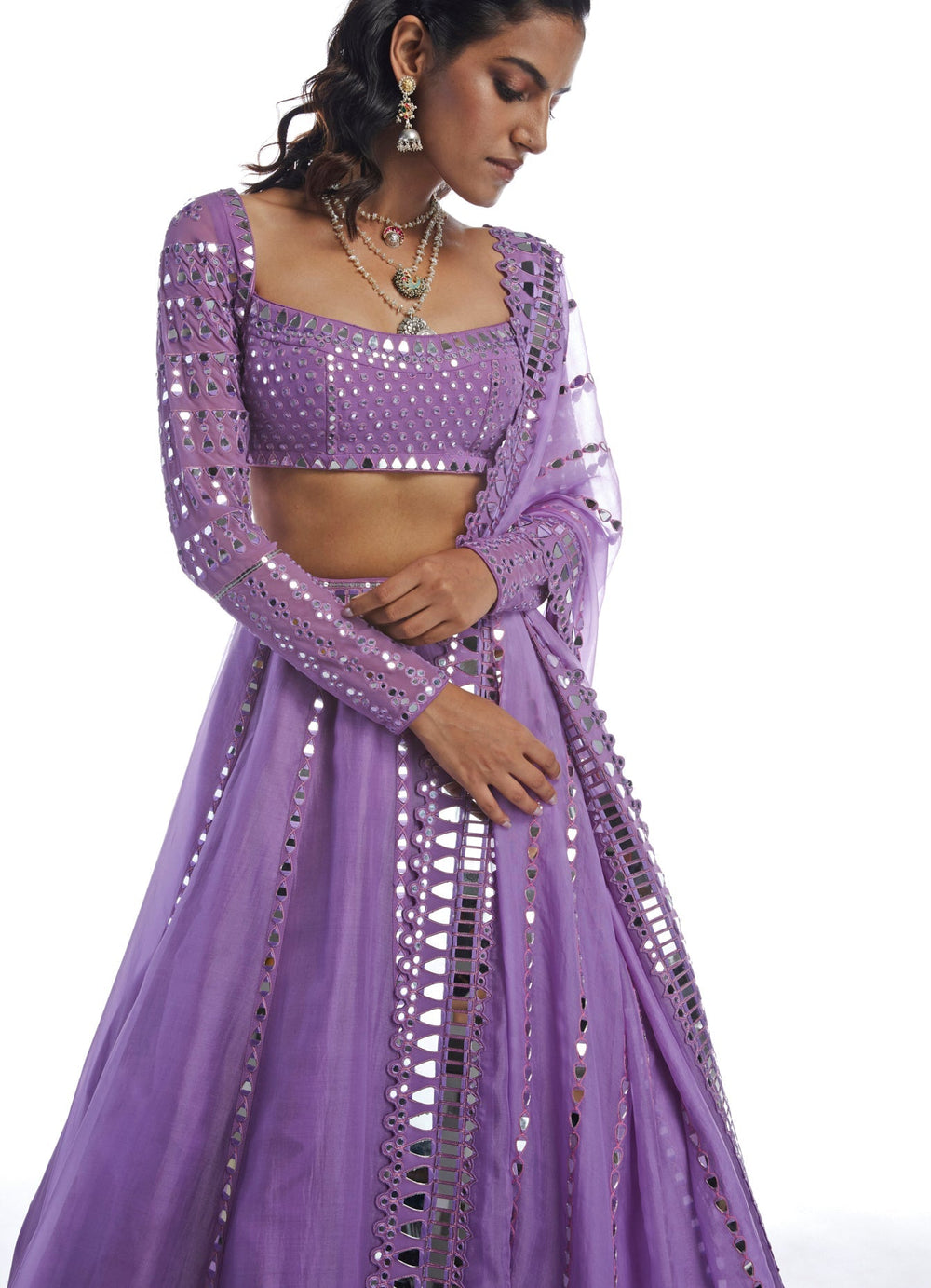 Deep Lavender Lehenga Set Vvani by Vani Vats - Fabilicious Fashion