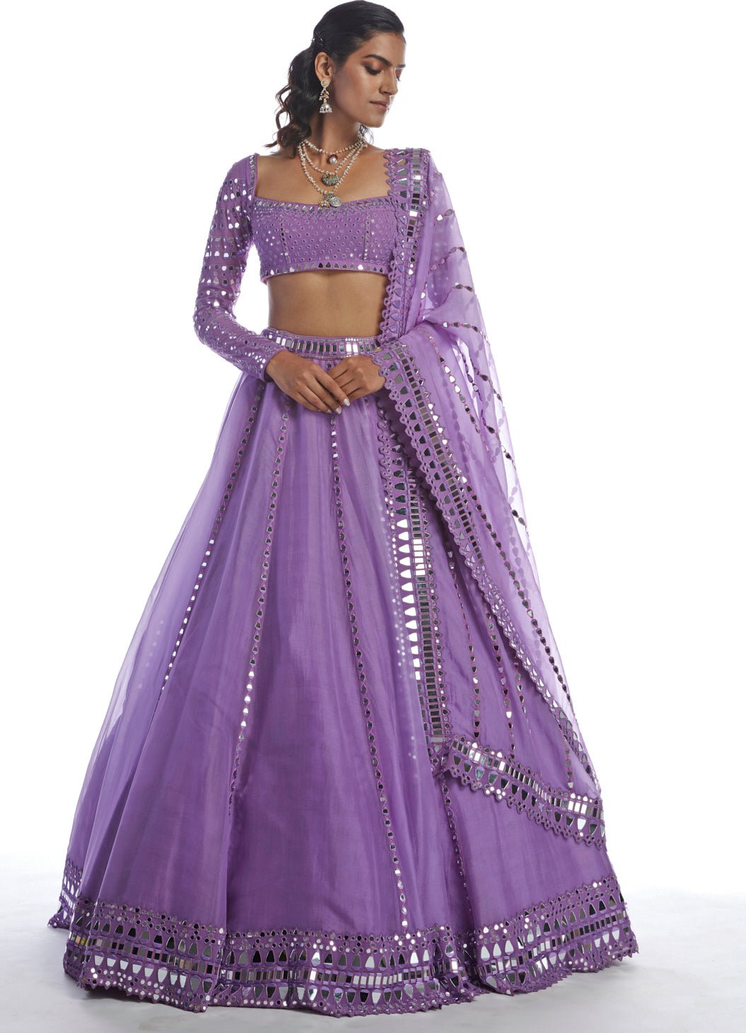 Deep Lavender Lehenga Set Vvani by Vani Vats - Fabilicious Fashion