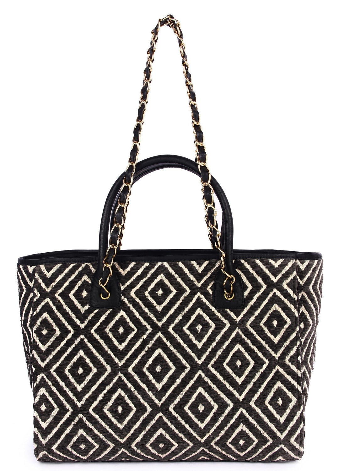 Diamond Pattern Tote Bag The Purple Sack - Fabilicious Fashion
