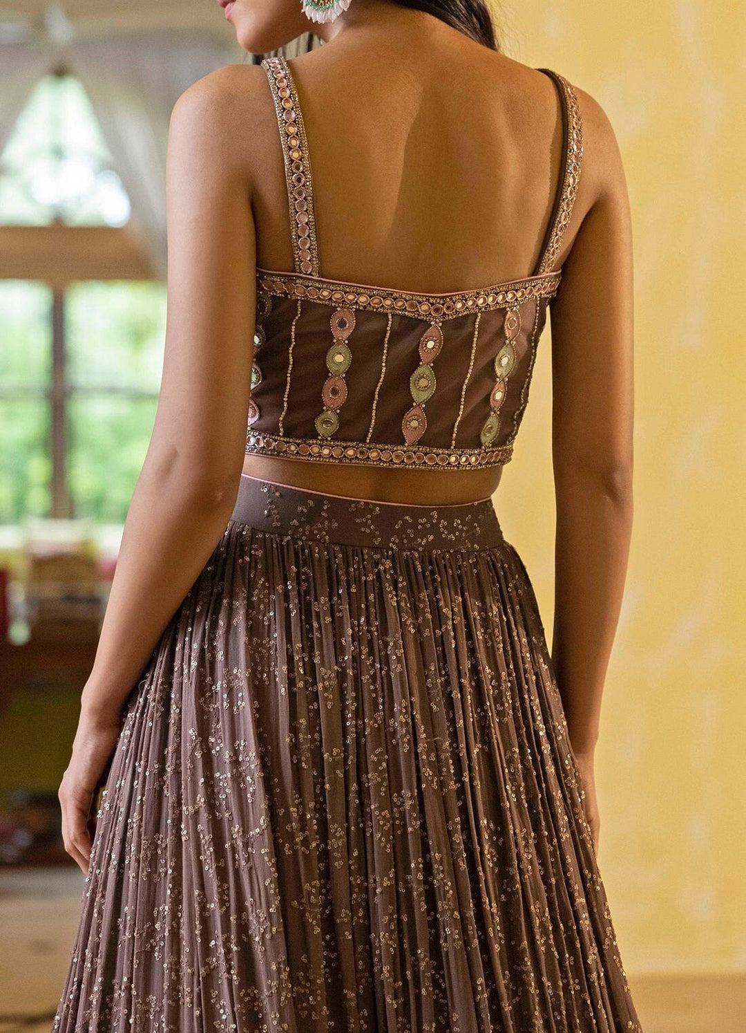 Dry lavender sequenced lehenga with multi hued blouse BASANTI - KAPDE AUR KOFFEE - Fabilicious Fashion