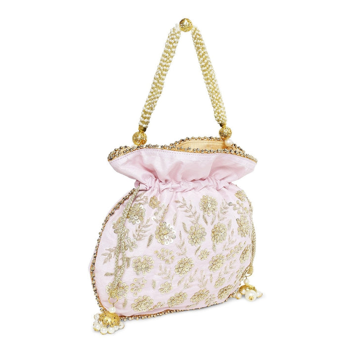 Dust Pink Pearl Potli The Purple Sack - Fabilicious Fashion