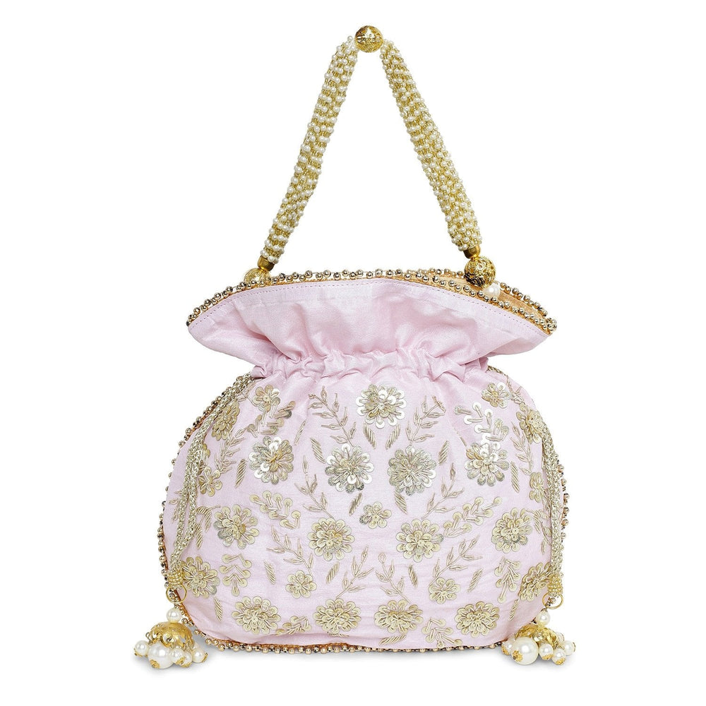 Dust Pink Pearl Potli The Purple Sack - Fabilicious Fashion
