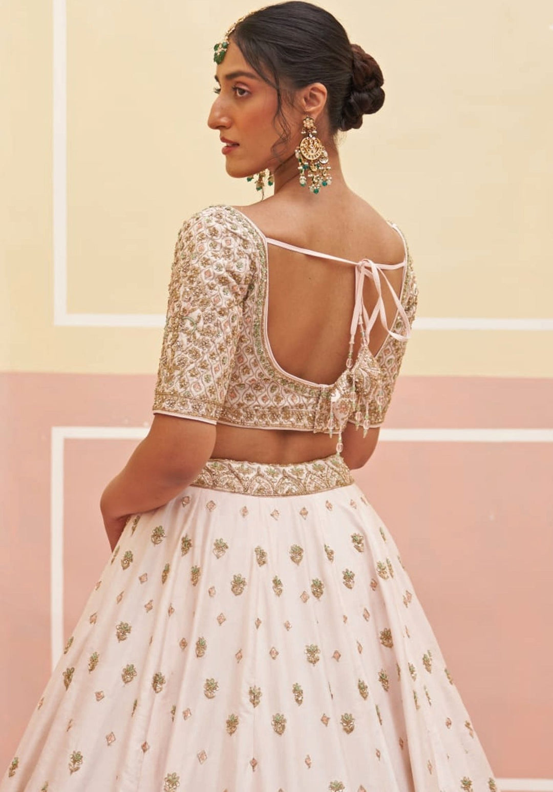 Dusty Pink Silk Embroidered Bridal Lehenga Angad Singh - Fabilicious Fashion