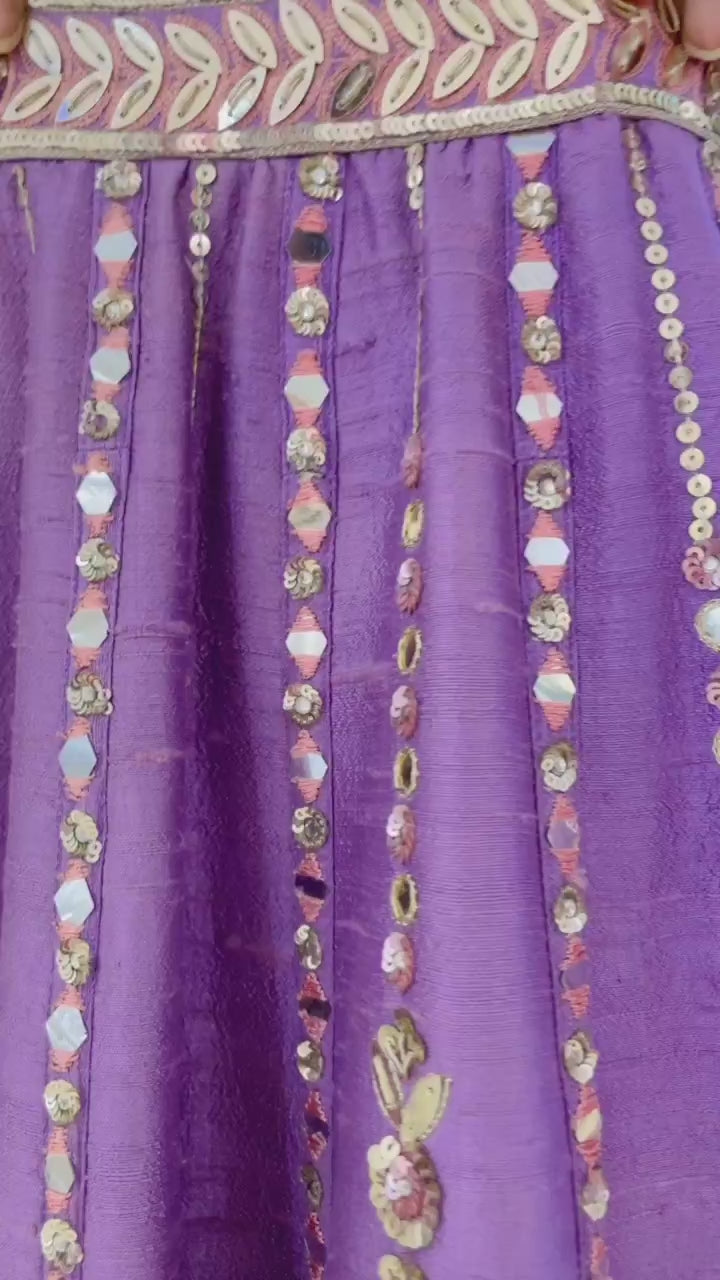 Lavender Raw Silk Lehenga Set