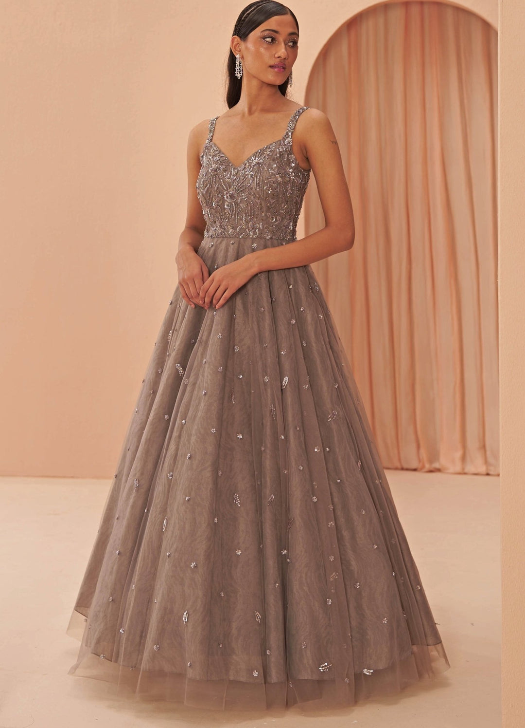 Ebony grey gown Parul Gandhi - Fabilicious Fashion