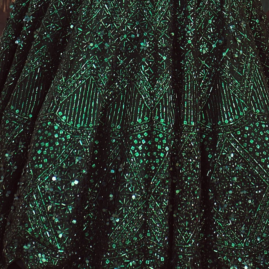 Emerald Green Jewelled Lehenga Set Angad Singh - Fabilicious Fashion