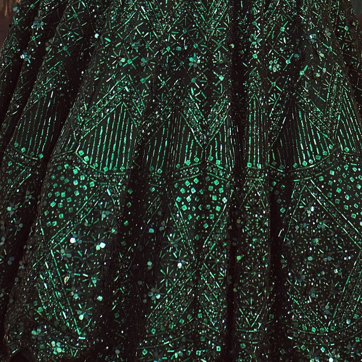 Emerald Green Jewelled Lehenga Set Angad Singh - Fabilicious Fashion