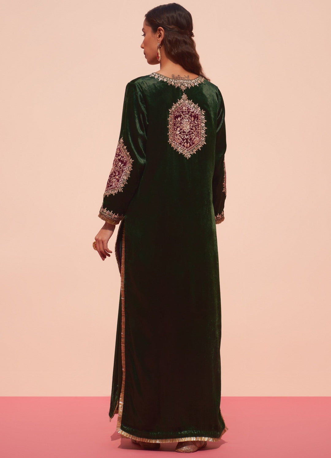 Emerald Green Velvet Suit Angad Singh - Fabilicious Fashion