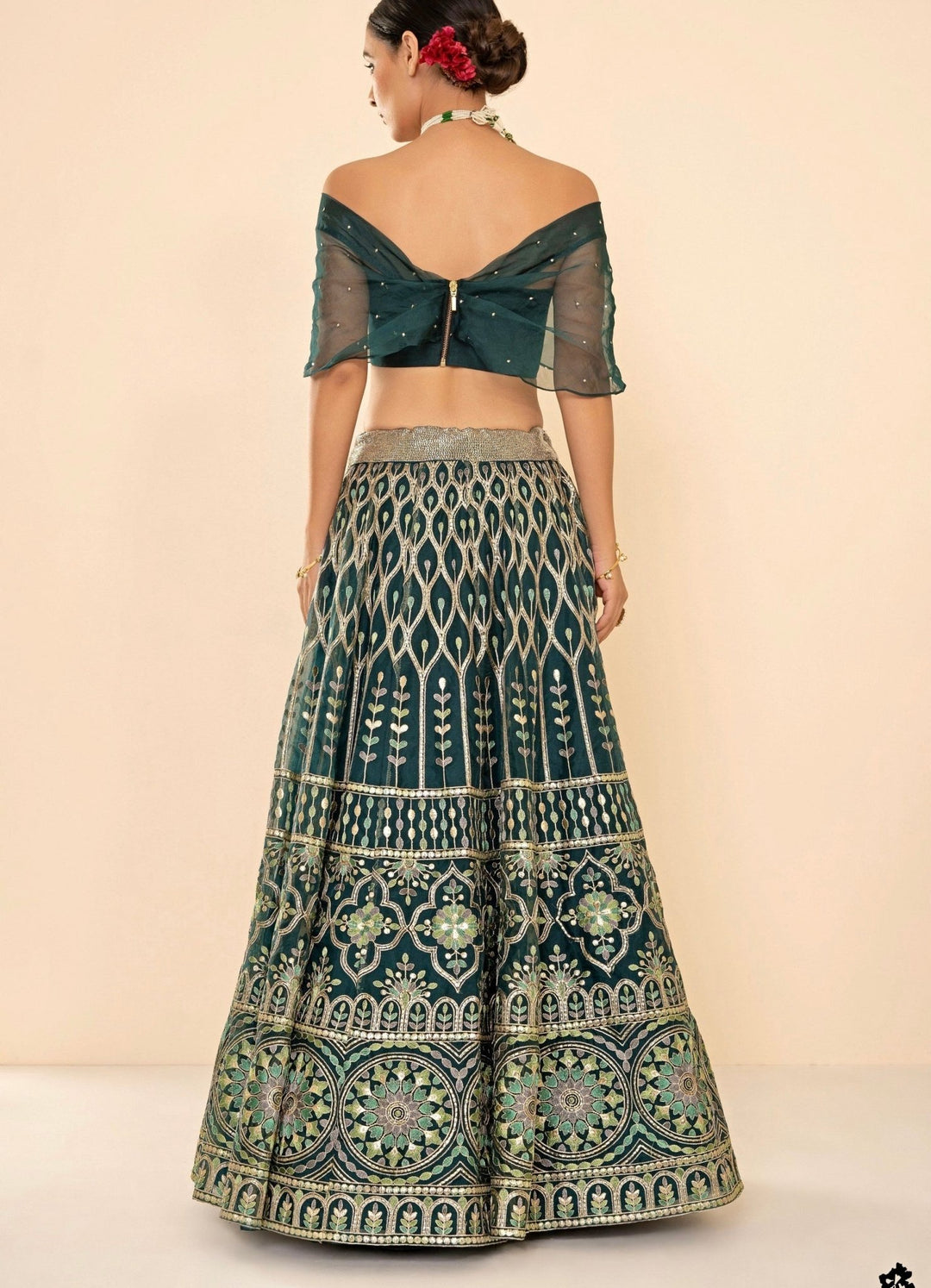 Emerald Mosaic Lehenga Set Studio Iris - Fabilicious Fashion