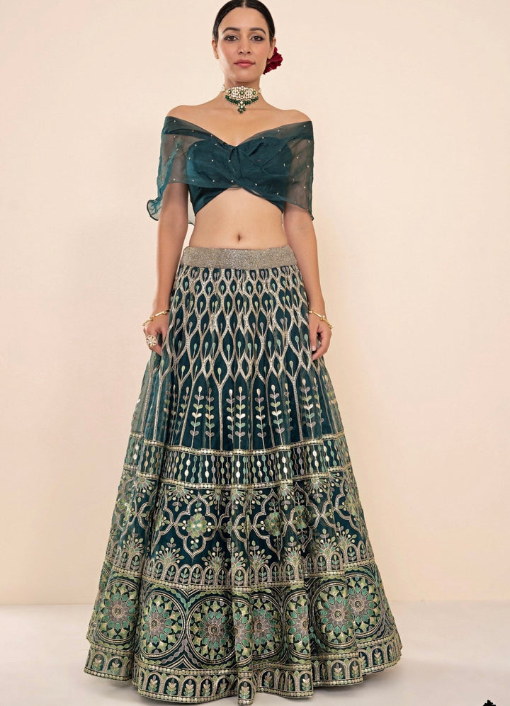 Emerald Mosaic Lehenga Set Studio Iris - Fabilicious Fashion