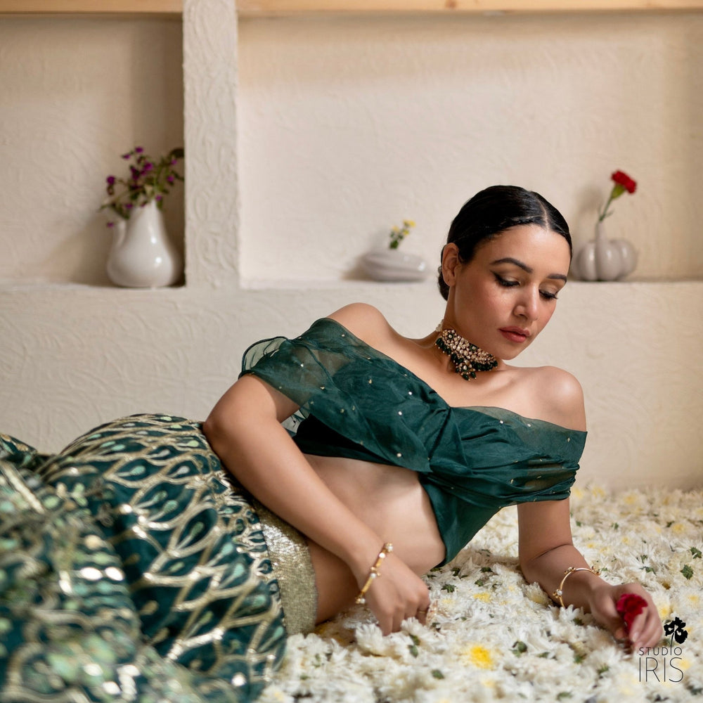 Emerald Mosaic Lehenga Set Studio Iris - Fabilicious Fashion