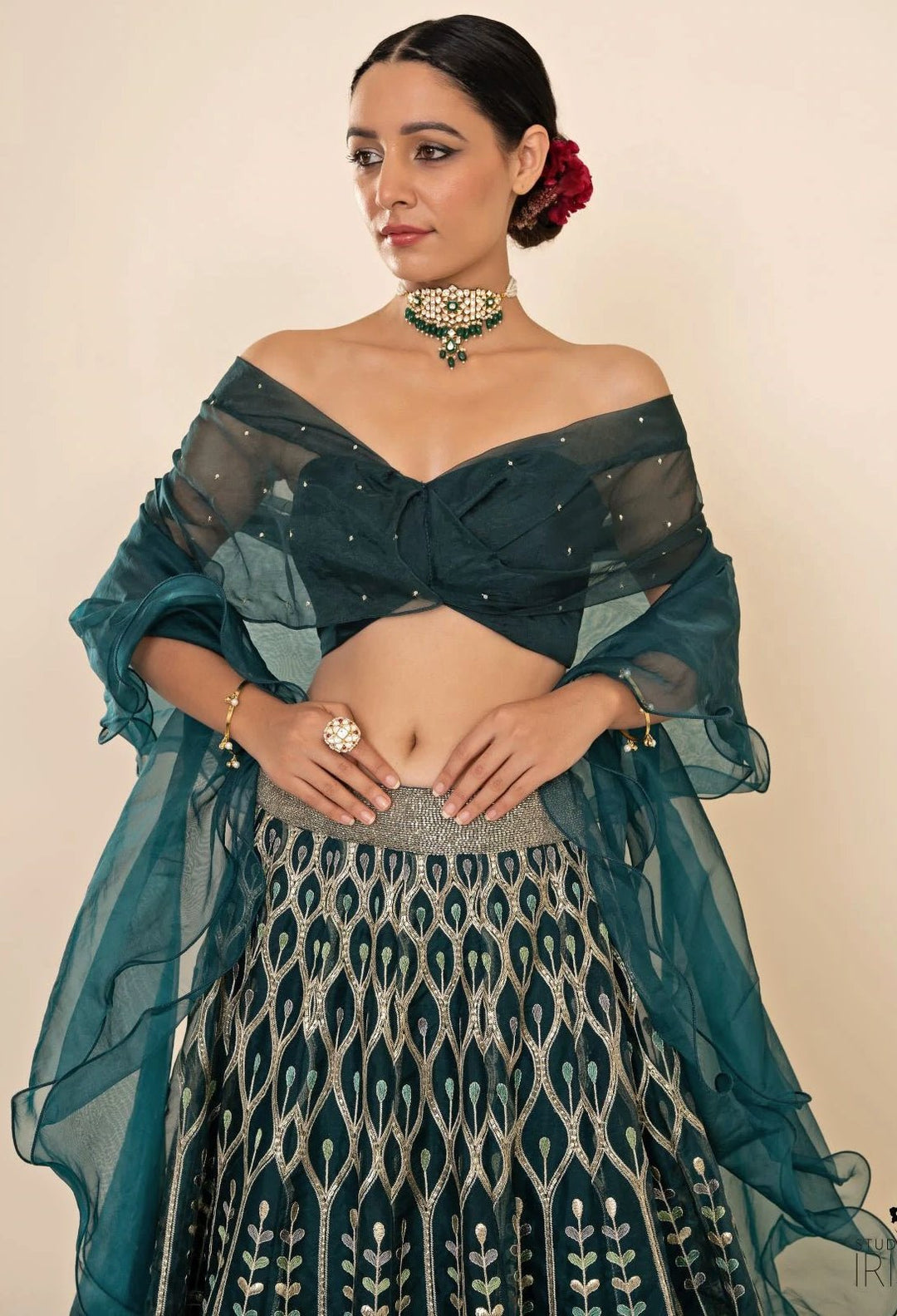 Emerald Mosaic Lehenga Set Studio Iris - Fabilicious Fashion