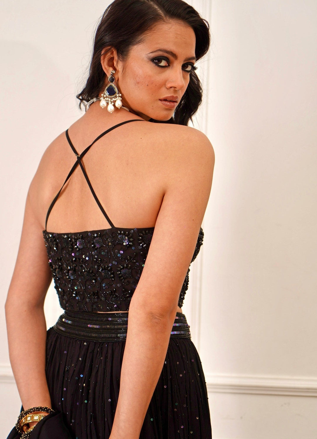 Eve Black Corset Lehenga Set Rashika Sharma - Fabilicious Fashion