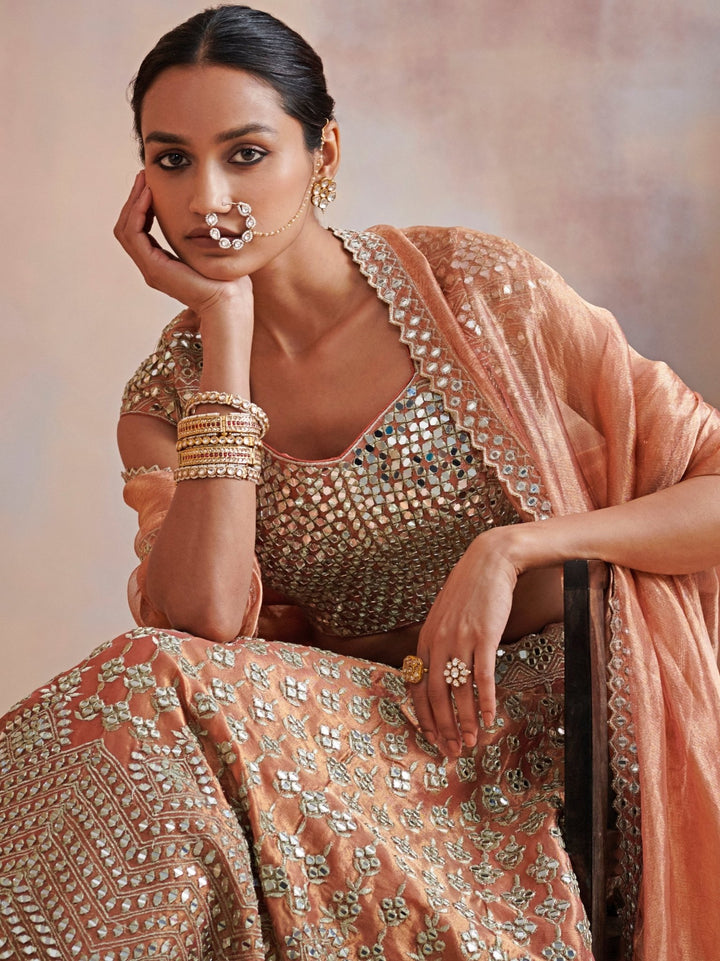 Falguni Vintage Gold Lehenga Set Suhino - Fabilicious Fashion