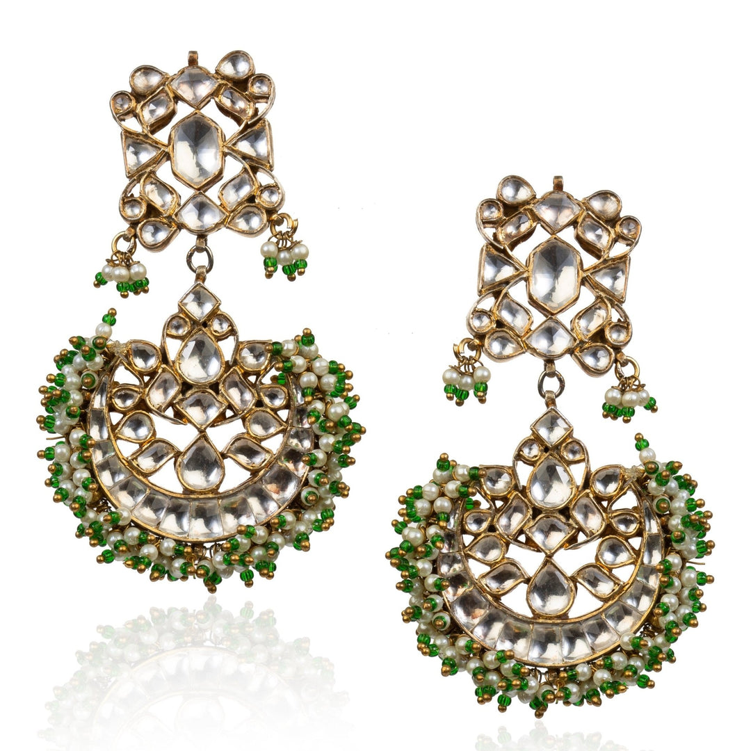 Fan Shaped Necklace Set Riana by Shikha Jindal - Fabilicious Fashion